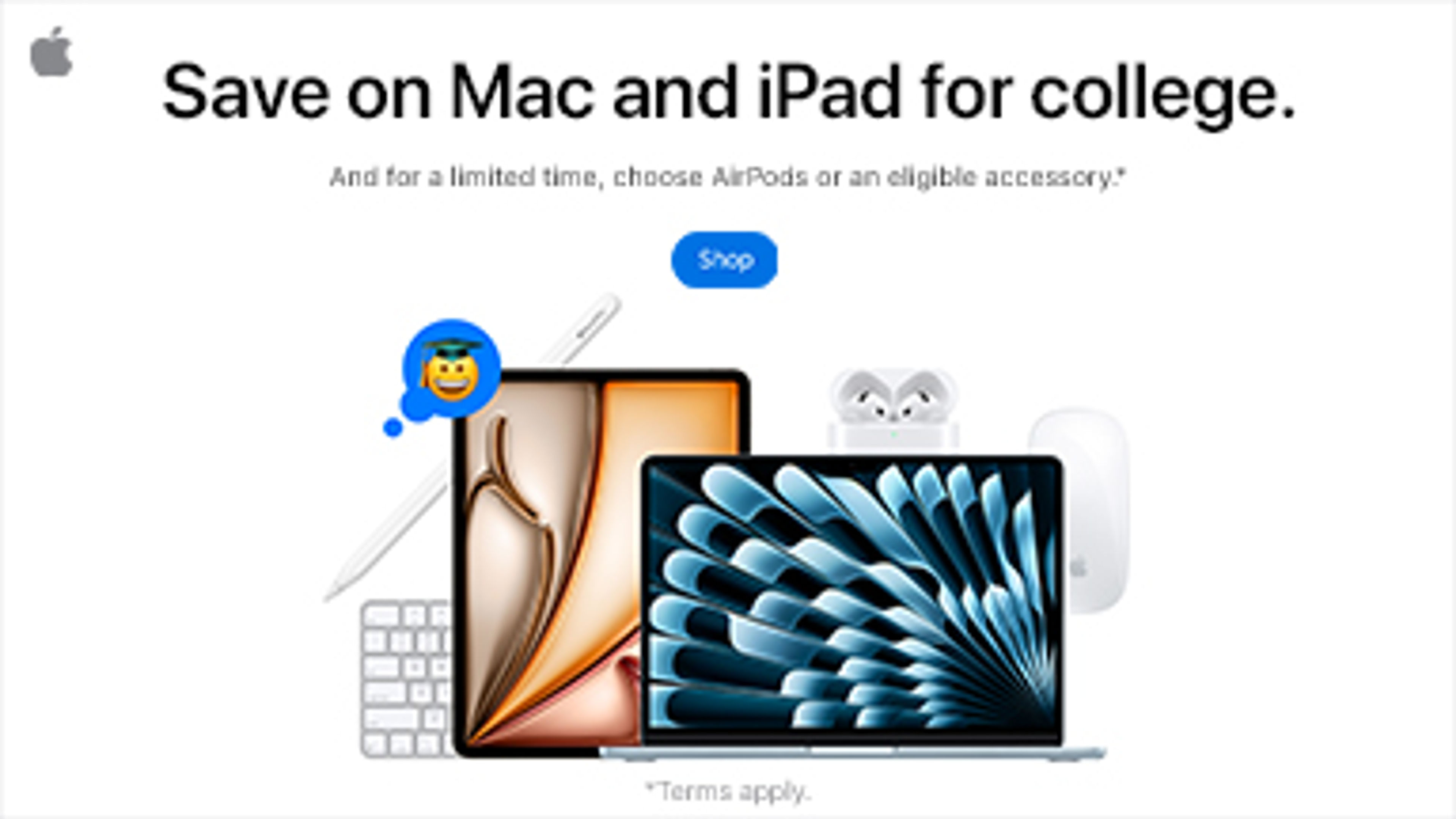 A banner image of Apple Back to School sale.