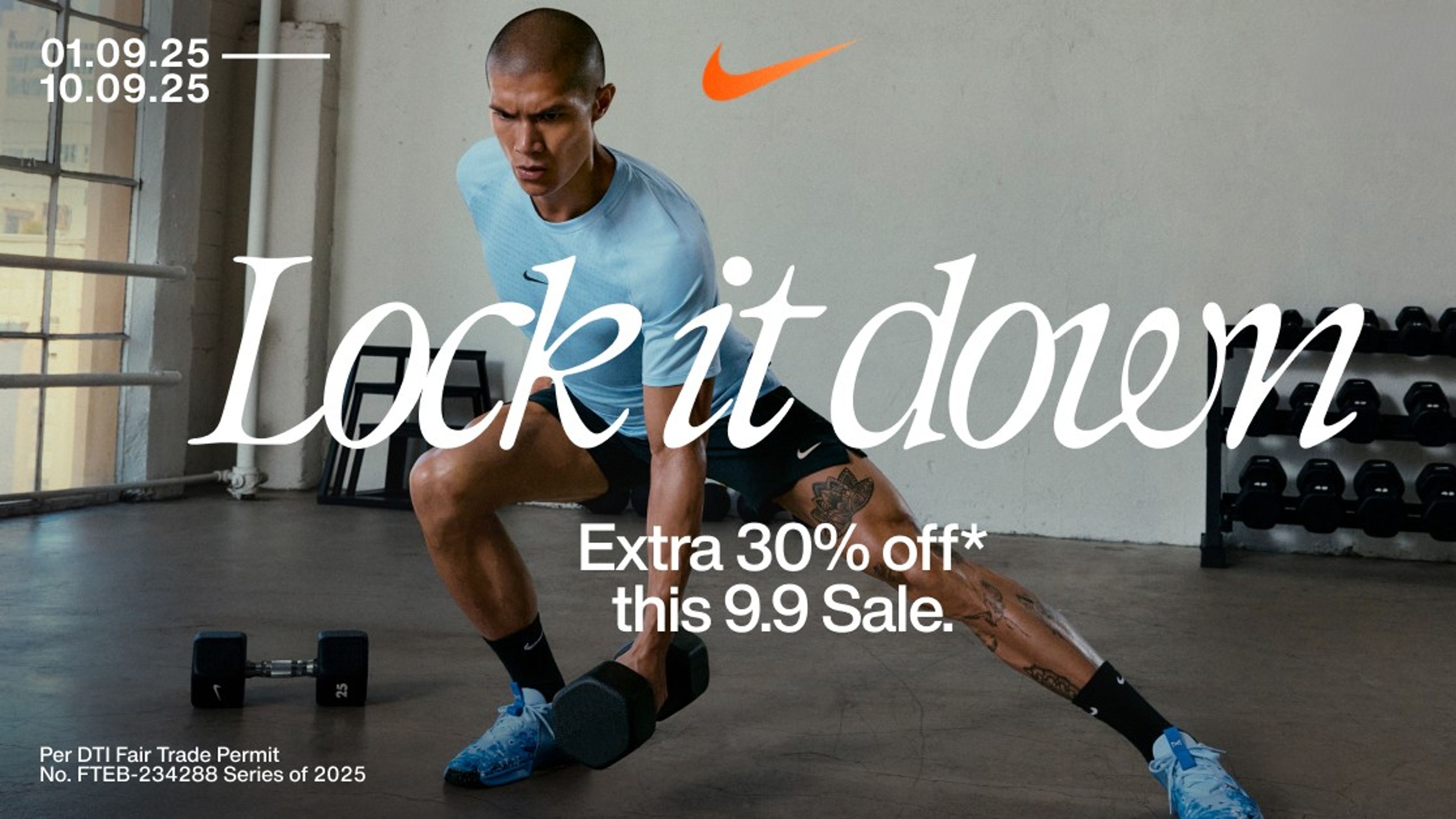A banner image of Nike 9.9 Sale.