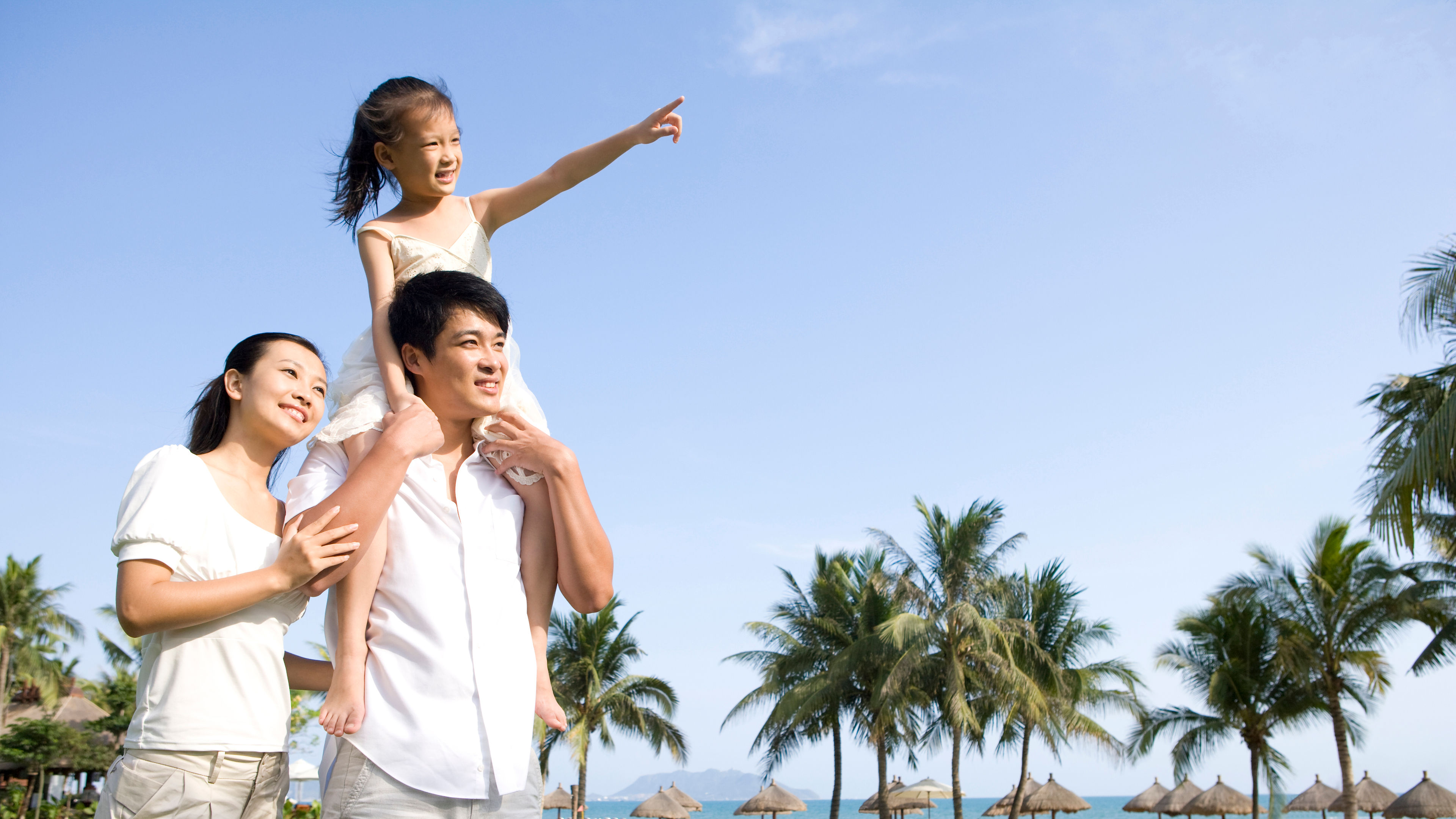 Family Enjoying Vacation 