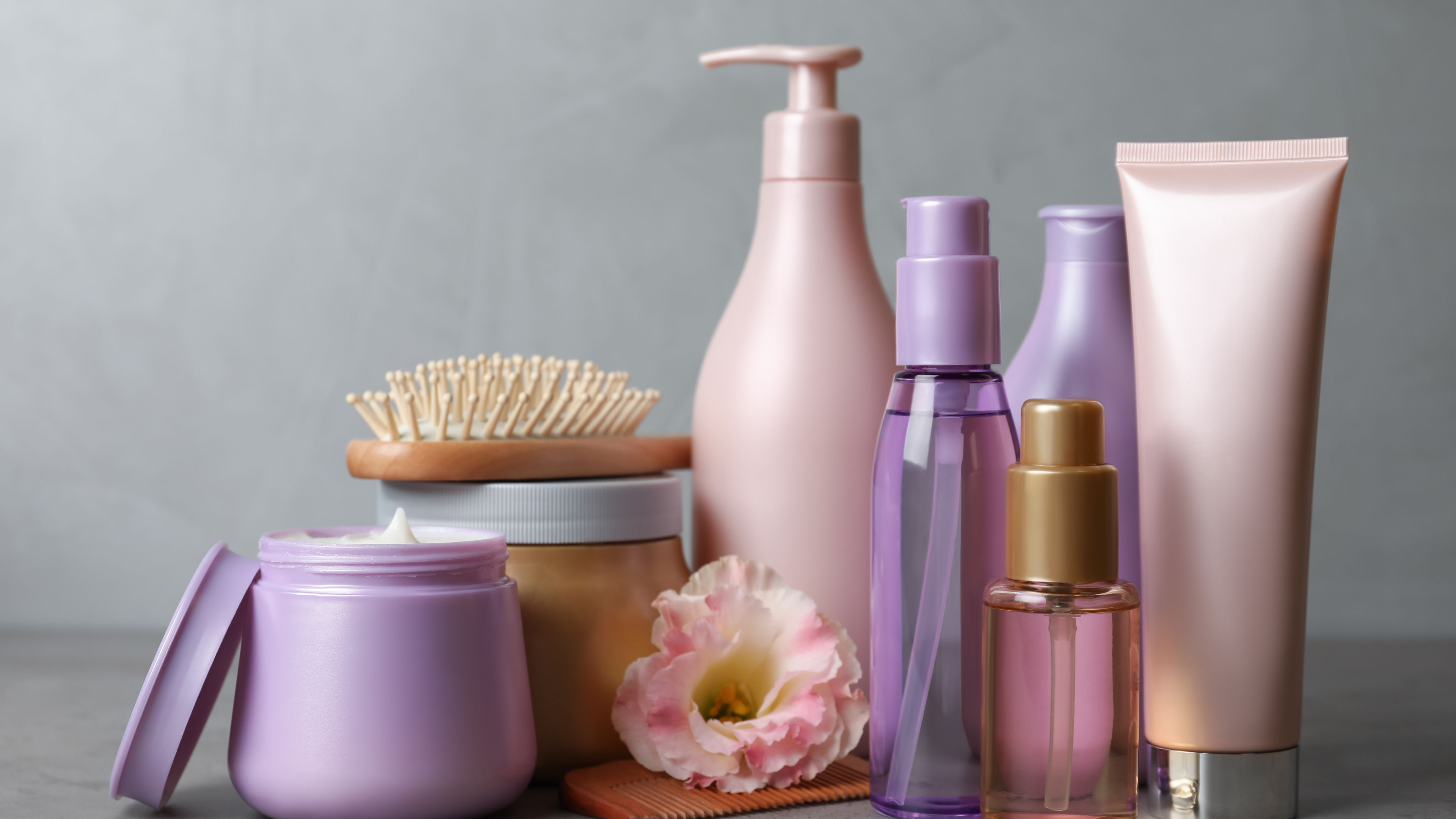 Pink and Purple Beauty Products 
