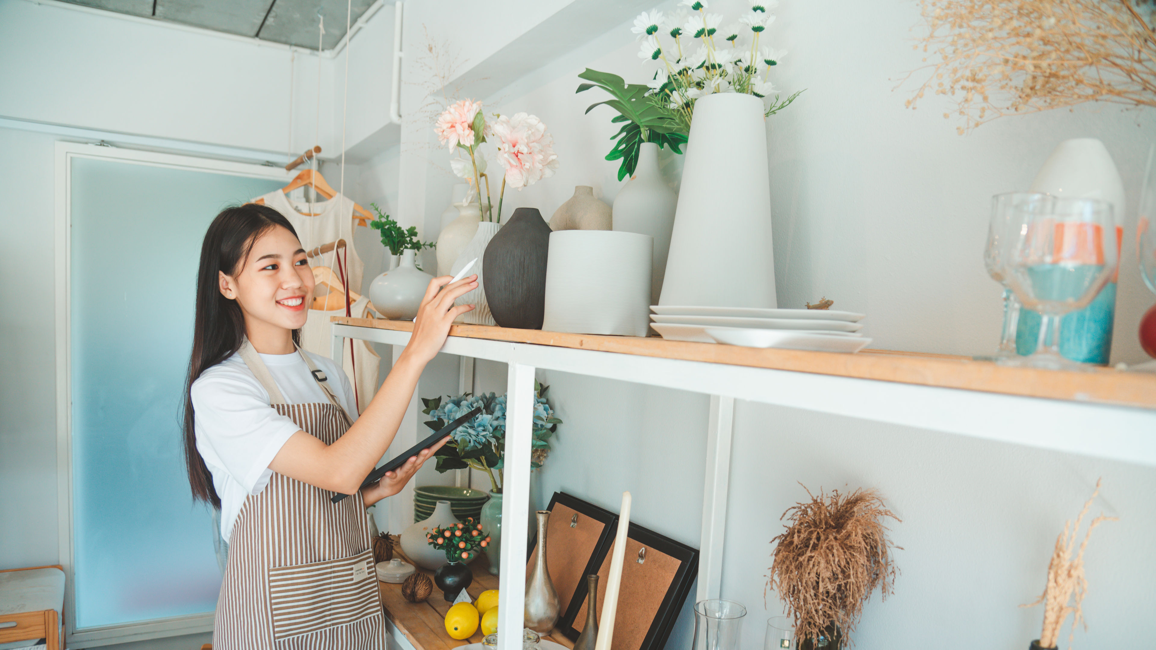 Small business owners online are checking their orders 