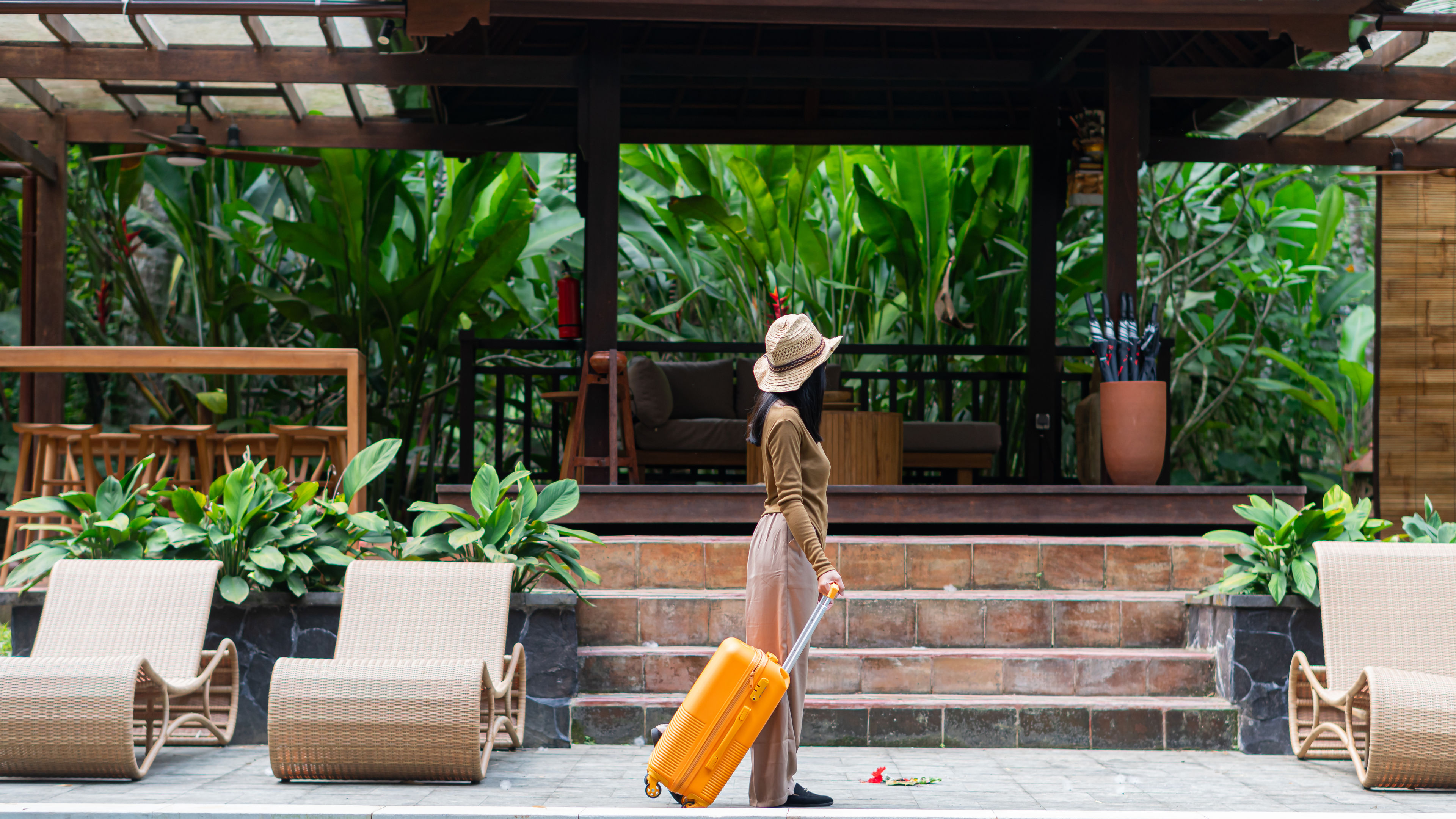 Woman at resort