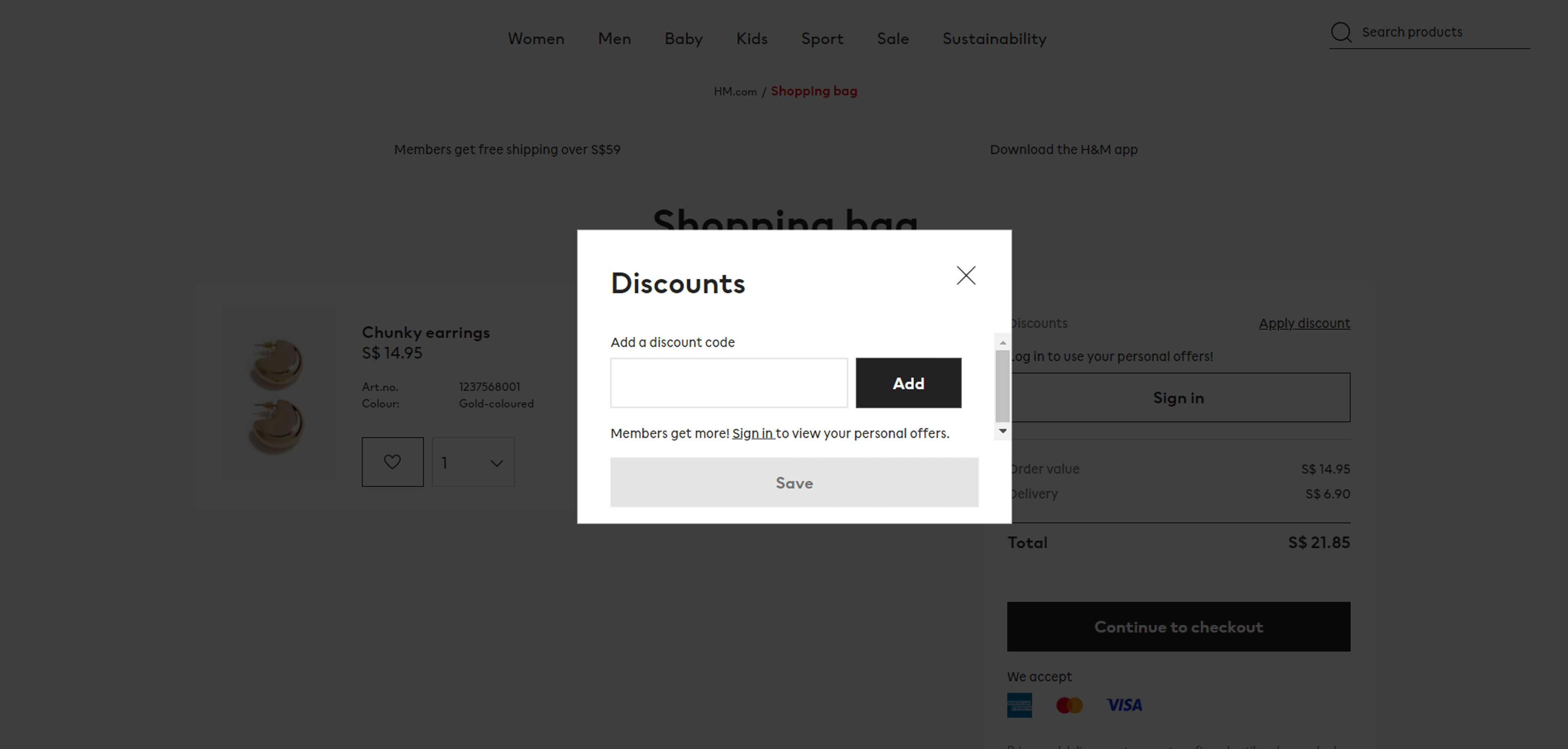 How to use coupon for H&M
