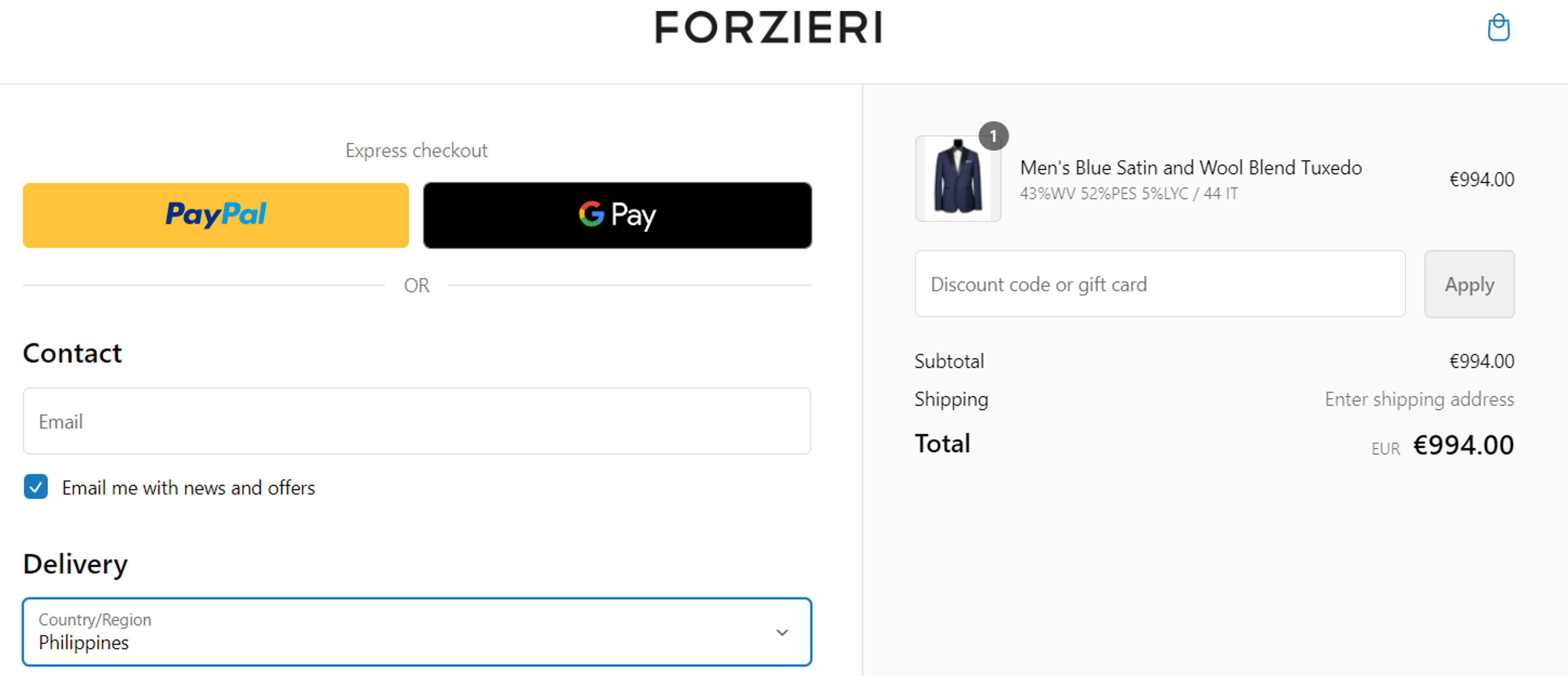 How to use coupon for Forzieri